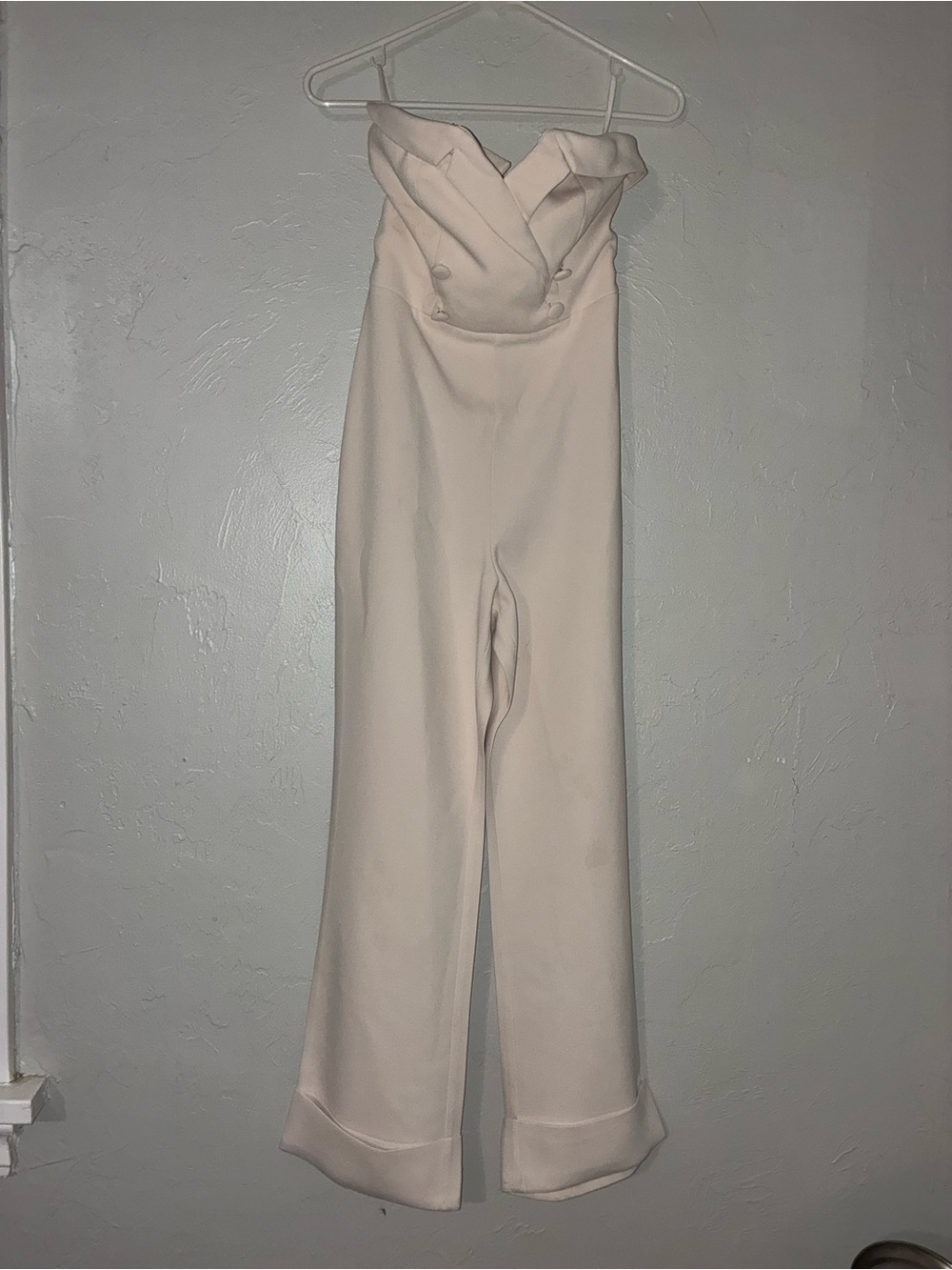 Women’s Cream Strapless Jumpsuit